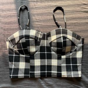 Plaid Crop top and pants set